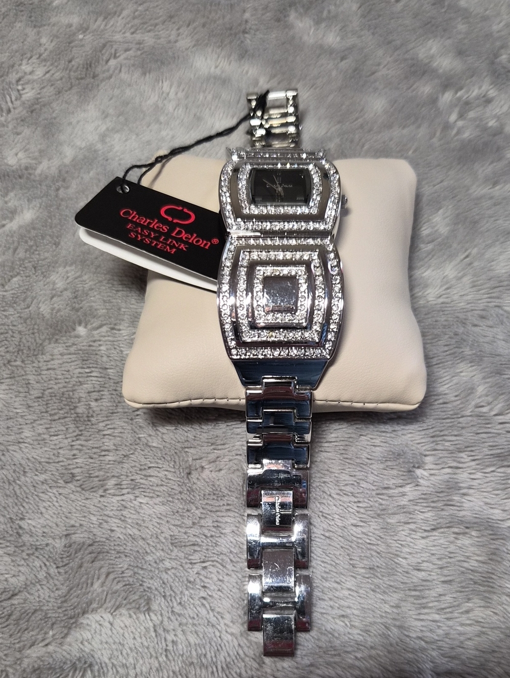 Silver Crystal Bracelet Watch - Silver